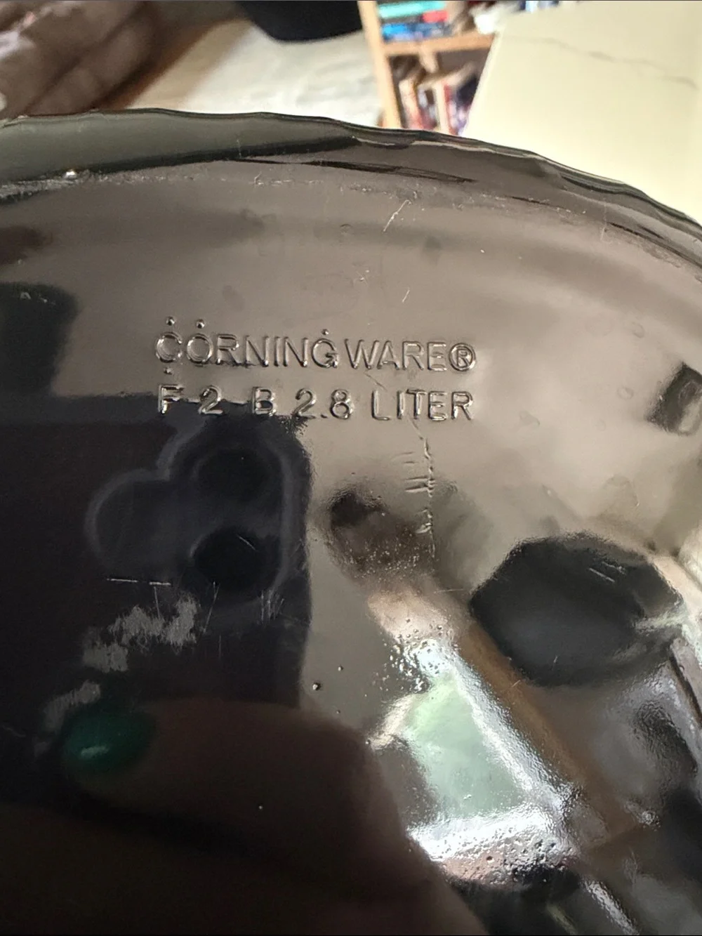 This Vintage French Black Corning Ware F-2-B 2.8 Liter casserole
